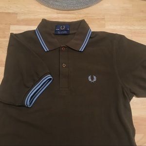 brown fred perry polo